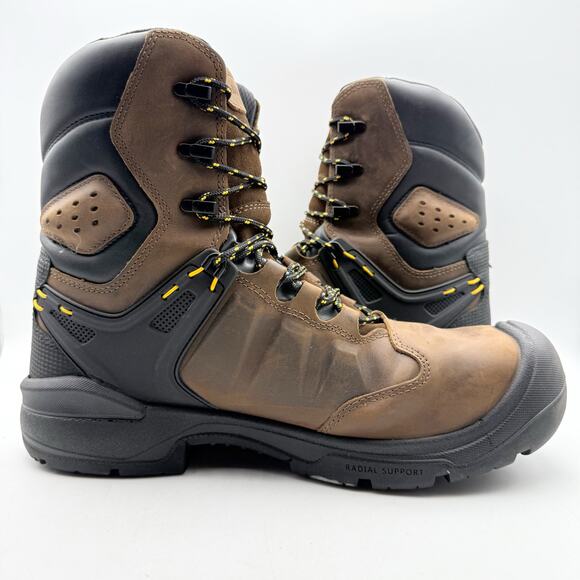 KEEN Mens Utility Dover 8" Work Boot US 14 D EU 47.5 Brown WP Carbon Toe NIB - Picture 4 of 14